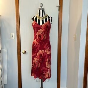 Vintage TESSUTO y2k Floral Slip Dress M L